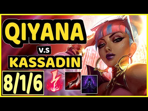 SLASHER1144 (QIYANA) vs KASSADIN - 8/1/6 KDA MID CHALLENGER GAMEPLAY - NA