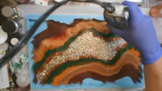 Resin Tray Tutorial Part 1 - Fall Colors Luster Pigments, Mica Flakes, Glitter, and Acrylic Paints