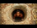 Build Most Secret Underground Tunnel House with Sunlight Swimming pool
