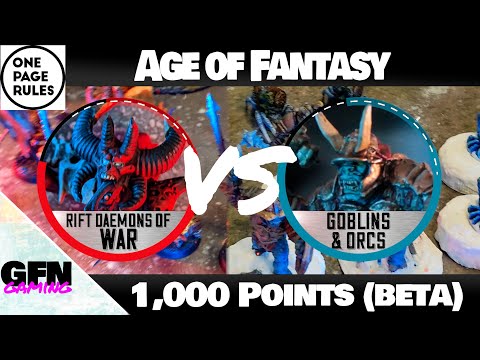 OnePageRules - Age of Fantasy - Rift Daemons of War VS Goblins & Orcs - 1,000 pts