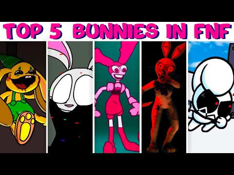 Top 5 Bunnies in Friday Night Funkin' - VS Bunzo Bunny, Oswald, Zanta, Iscream & Daycare Deathtrap
