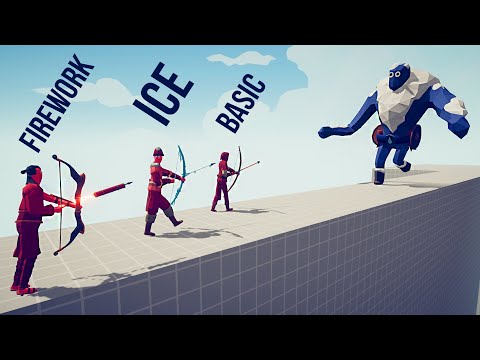 ICE GIANT vs ICE, FIREWORK and Basic ARCHERS - Totally Accurate Battle Simulator TABS