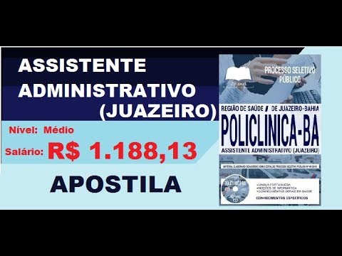 Baixar Apostila Processo Seletivo Público Policlínica Juazeiro BA 2019 Assistente Administrativo