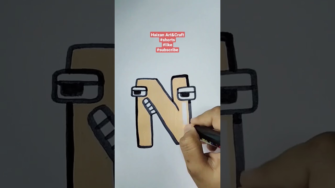 How to draw ALPHABET LORE LETTER N #shorts#shortsfeed#shortsvideo#like#subscribe