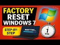 How To Factory Reset Windows 7 PC In 5 Minutes Step By Step