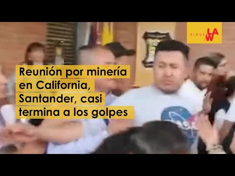 Reunión por minería en California, Santander, casi termina a los golpes
