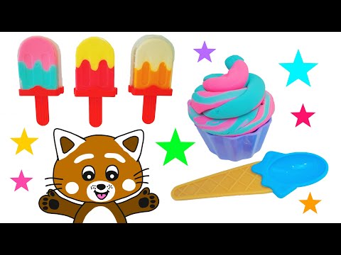 Pukkins leker med roliga glassar - Lek och lär dig färger med Pukkins - Lek med oss