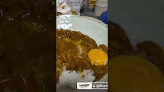 今日の晩御飯カレーと生＃tetsuohiura＃今日の晩御飯＃カレー＃生卵