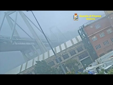 New video of Genoa bridge collapse released by Italian police
