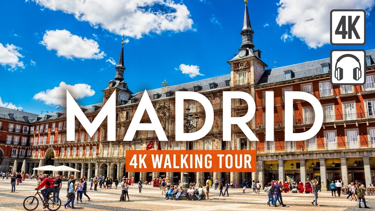 Immersive street-level walking tour through Madrid Retiro Park, Spain, showcasing authentic urban landscapes, local architecture, and the vibrant atmosphere of the city's neighborhoods