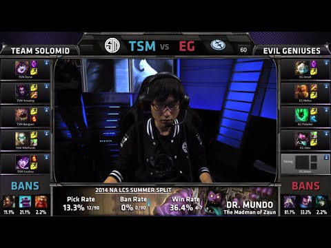 TSM (w Lustboy) vs Evil Geniuses | S4 NA LCS Summer split 2014 Week 10 Day 1 | TSM vs EG W10D1