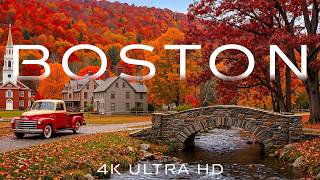 Autumn in Boston 4K 🍂Boston in Fall | Autumn Colors & Historic Streets 4K Drone Footage