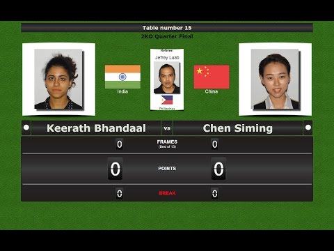 Pool 9 ball Ladies  Match 12 : Keerath Bhandaal vs Chen Siming