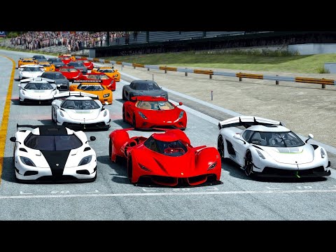 2025 Ferrari Piero vs Koenigsegg Hypercars - Drag Race 20 KM