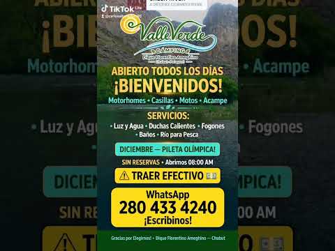 Camping Valle Verde Dique Florentino Ameghino Chubut Argentina #patagonia #chubut #turismochubut