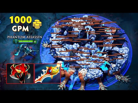 1000GPM Phantom Assassin Mask of Madness Build 26Kill Insane Burst Divine Rapier Dota 2
