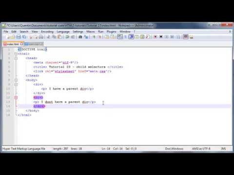 HTML5 and CSS3 beginners tutorial 23   child selectors   YouTube