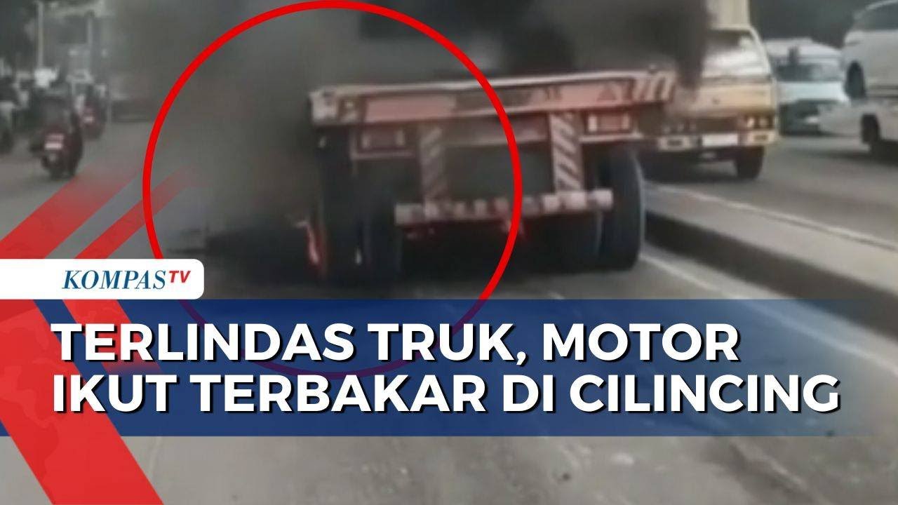 Detik-Detik Motor Terlindas Truk di Cilincing Picu Kebakaran di Jalan Raya Cilincing | BERUT