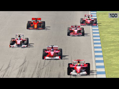 Ferrari F1 2019 vs 2000s Ferrari F1 Cars - Hockenheimring