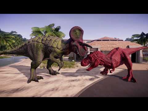 Tyrannosaurus Rex Color Pack vs ULTIMASAURUS Breakout & Fight Dinosaurs Fighting - JWE