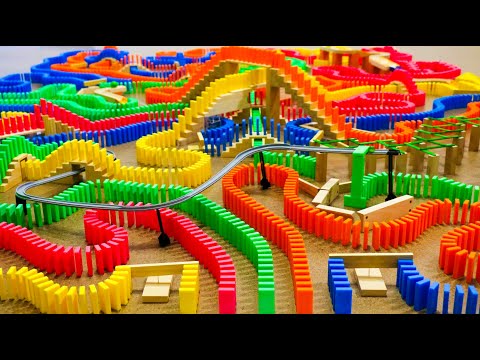 Dominoes Falling in REVERSE! (Satisfying)