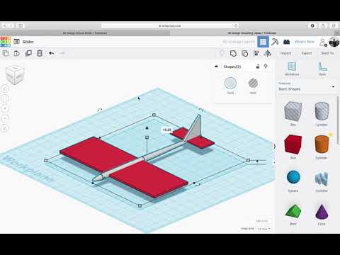 Airbus Glider Tinkercad Lesson 6 -  Export for Making