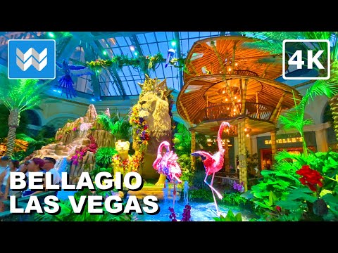 [4K] Bellagio Hotel Gardens in Las Vegas Strip Nevada USA 2022 Walking Tour & Travel Guide