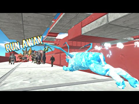 All Unit Escape & Run Away From Ice Smilodon Alien Last Survivor  - Animal Revolt Battle Simulator