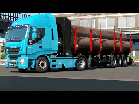 ETS2 | Iveco Stralis Hi Way - Transporting Large Tubes Part 3