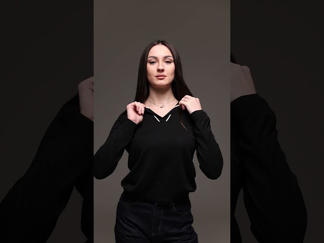 Чоботи жіночі шкіряні байка хутро 592641 Чорний Жіночий светр-поло, 594383 Чорний