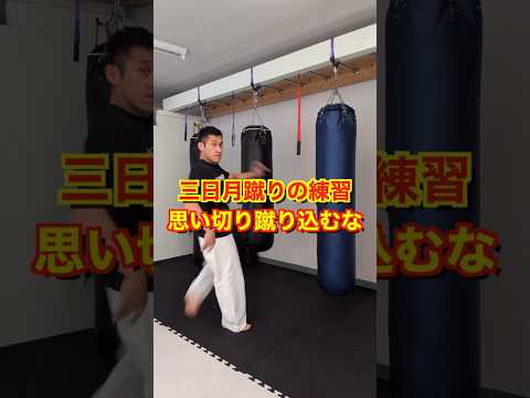 三日月蹴りは蹴り込むな！重要なのはスピードと正確性 #shorts #空手 #極真 #武道 #karate #kyokushin