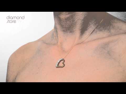 G4890 - 0.29ct DIAMOND DIAMOND HEART PENDANT IN 9K Gold