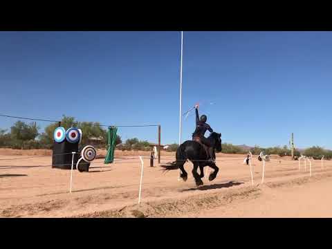 Slow mo horse archery Qabaq