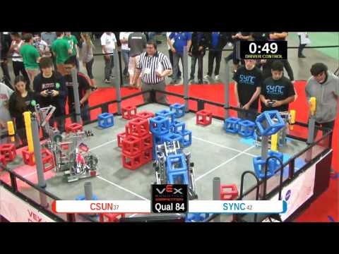 2015 VEXU Q84 - CSUN vs SYNC - 39 to 34-Division Div-VEX U-VEX Worlds 2015