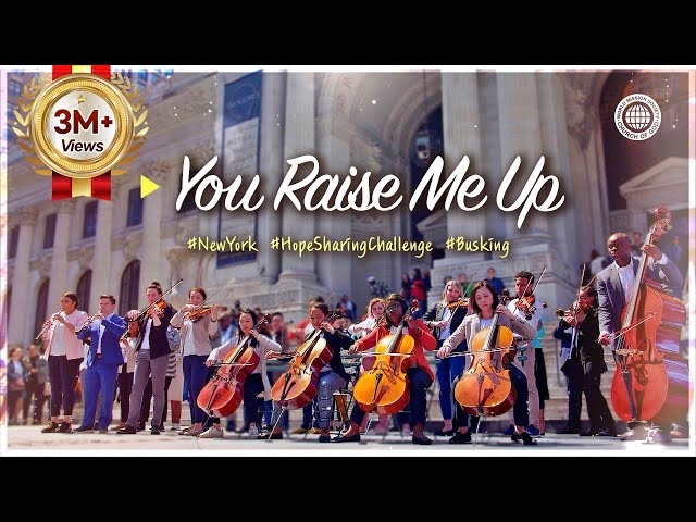 You Raise Me Up - Busking in Times Square NYC | Hope Sharing challenge | Church of God