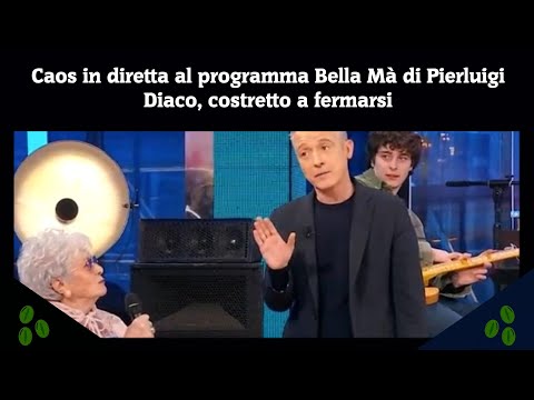 Caos in diretta al programma Bella Mà di Pierluigi Diaco, costretto a fermarsi