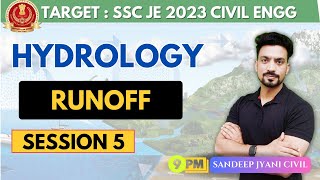 Day 5 | RUNOFF | Hydrology | SSC JE 2023 PAPER 1 | SANDEEP JYANI CIVIL
