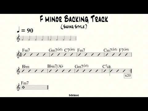 F minor Backing Track Swing Style (BPM 90)