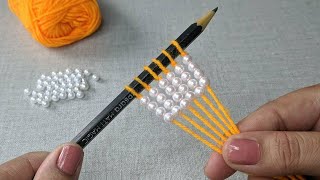 It's so Beautiful. Amazing Hand Embroidery Flower design idea. Easy Hand Embroidery Flower design