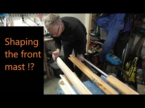 Building a mast out of wood strips, shaping the front part #187