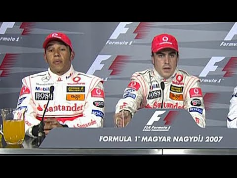 Hamilton priceless reaction - Hungary 2007 Press Conference