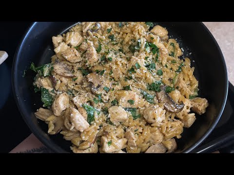 How To Make A Creamy Chicken And Mushroom Orzo