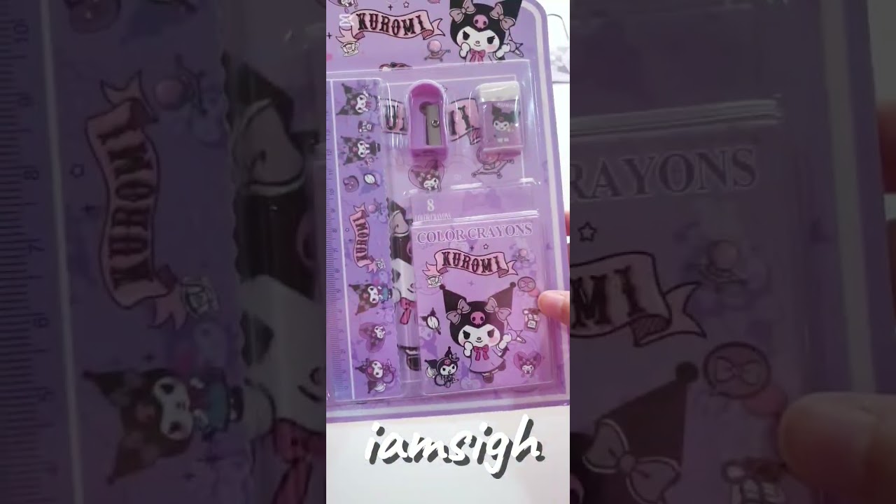 kuromi stationery set #kuromi pencil case eraser pencils ruler