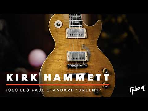 Kirk Hammett shows Mark Agnesi his 1959 Gibson Les Paul Standard "Greeny"