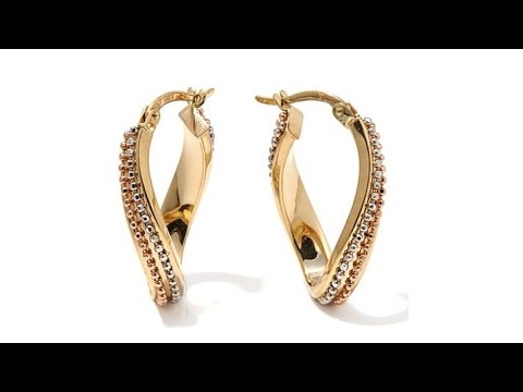 Sevilla Gold 14K TriTone "Wave" Hoop Earrings