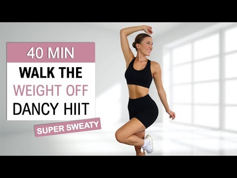 40 Min Walking Fat Burn | No Jumping - All Standing, Exercise to the Beat, No Repeat, SUPER SWEATY