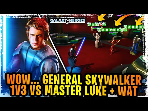 General Anakin Skywalker 1v3 Jedi Master Luke, Bastila, + Wat! Most INSANE Grand Arena Counter