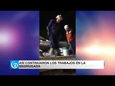 Así continuaron los trabajos de búsqueda y rescate durante la madrugada en la CDMX