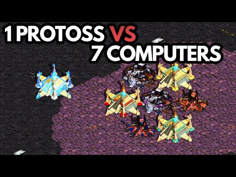 1 Protoss vs 7 Computers (Starcraft Remastered)