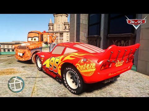 Crazy Rayo Lightning McQueen Car Crashes New York City Rampage Ep.92 - GTA 4